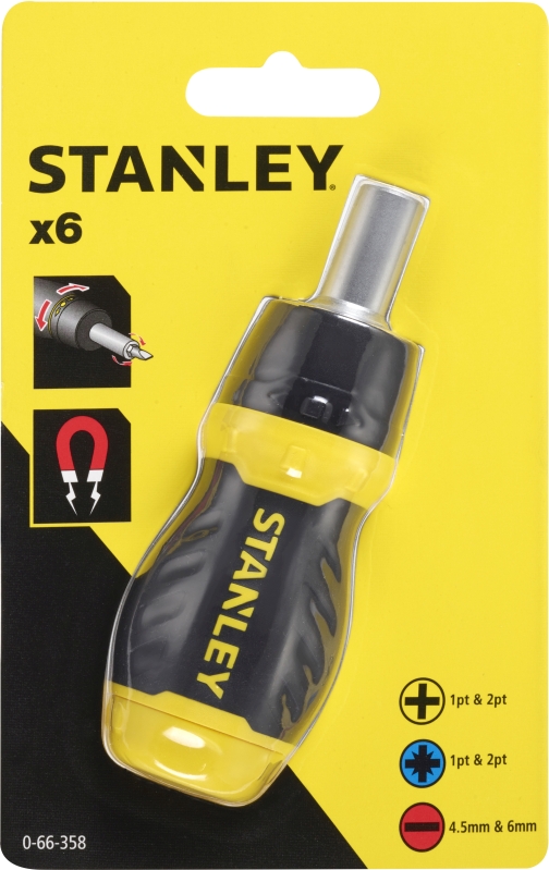 Stanley Multibit Stubby Ratchet Screwdriver - Timbermills