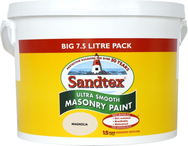 Sandtex Masonry Paint 7.5L Magnolia Timbermills