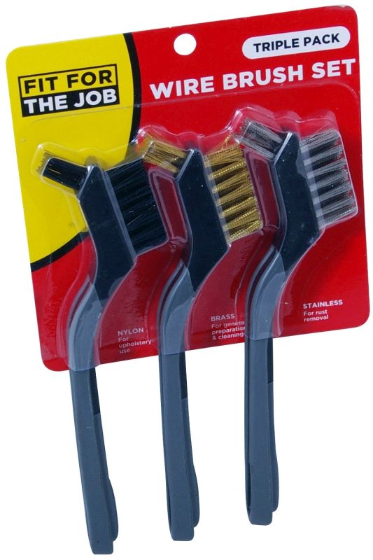 Soft Grip Mini Wire Brush Set Pack Of 3