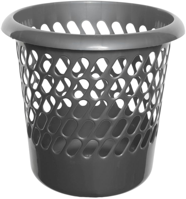 Waste Basket 30cm Silver Plastic Timbermills